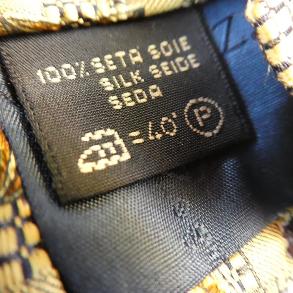 SiLK Ermenegildo Zegna Designer Pure Silk Tie Italy Gold Star Padded